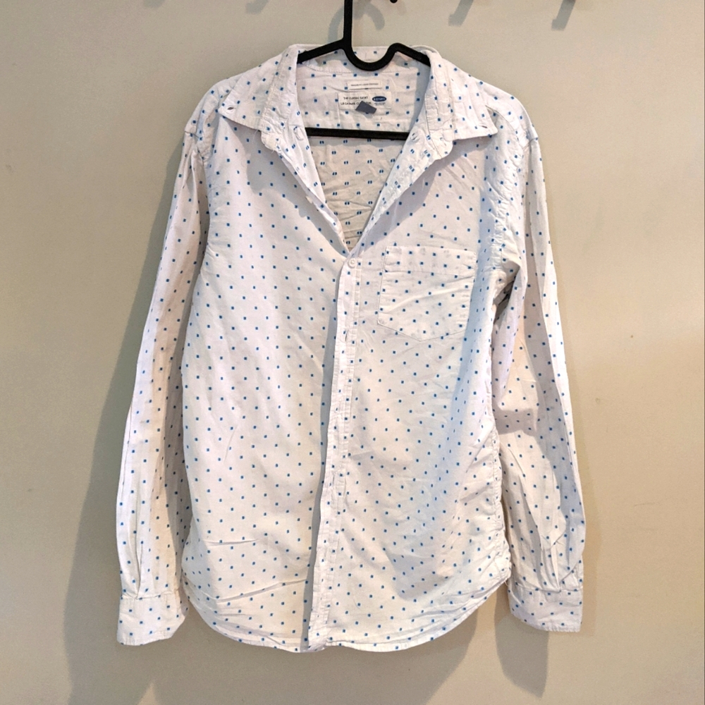 CASUAL Blue Dotted Dress Shirt